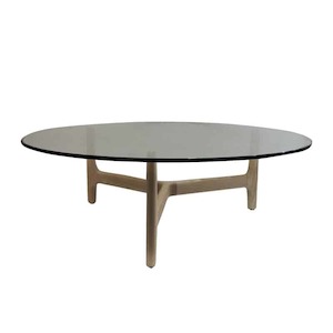 Fjord Round Ash & Glass Top Coffee Table – Natural