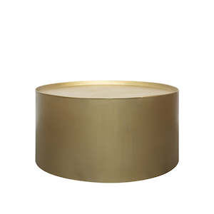Coffee Tables: Drum Coffee Table - Brass