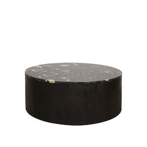 Marble Top Coffee Table - Pebble & Black