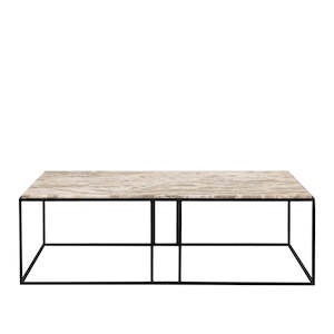 Genuine Marble Rectangular Coffee Table - Beige