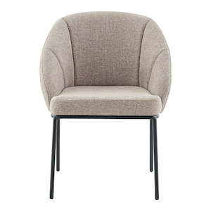 Hamptons Scallop Dining Chair - Mocha & Black