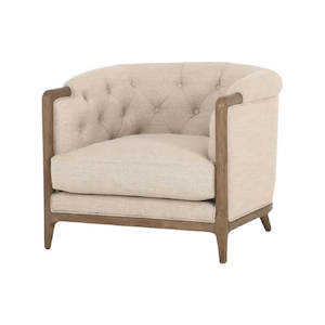 Occasional Chairs: Heritage Upholstered Occasional Chair - Off-White Linen Blend
