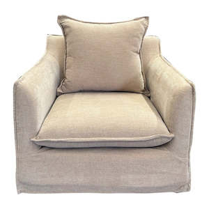 Coastal Haven Linen-Blend Armchair - Sand