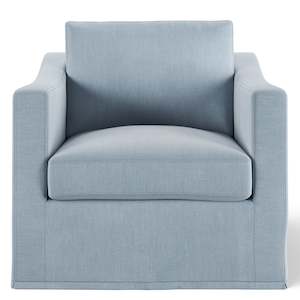 Occasional Chairs: Hamptons Urbane Slip-Cover Armchair - Beach Blue