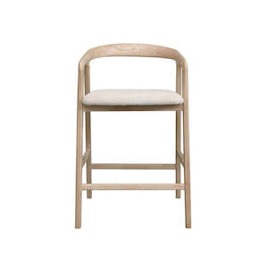 Coastal Rounded High Back Ash Barstool - Natural