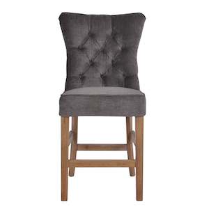 Stools: Button Back Counter Stool - Grey