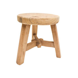 Stools: Handmade Peasant Footstool - Round