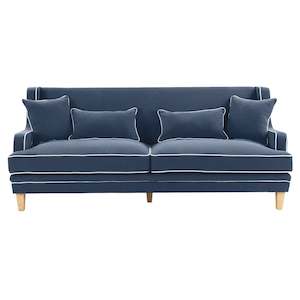 Hamptons Navy Three Seater Couch