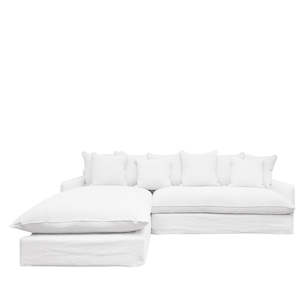 Couches Sofas Armchairs: Modular L Shaped 2.5 Seater Slip-cover Sofa with LH Chaise - White