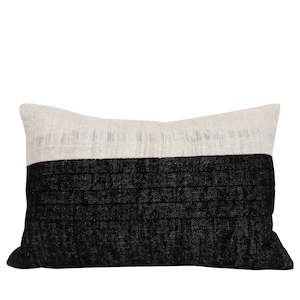 Ornaments Decor: Two Thirds Black Rectangular Cushion
