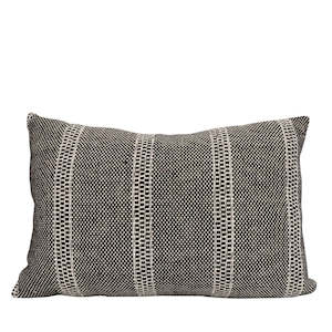 Cushions: Speckled Striped Rectangular Cushion - Grey