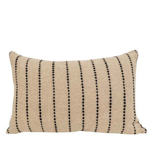 Dotted Stripe Rectangular Cushion - Sand