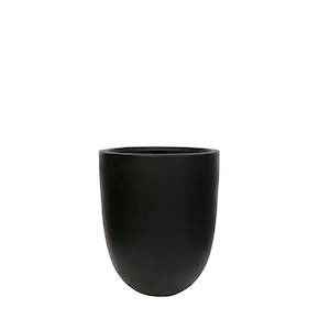 Outdoor Pots Planters: Westhampton Bullet Black Concrete Pot - Small