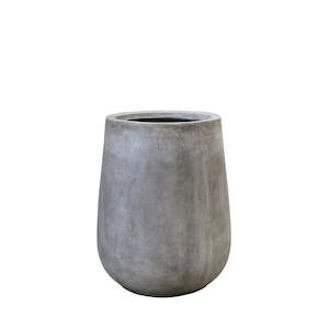 East Hampton Rounded Weathered Grey Concrete Pot - Small