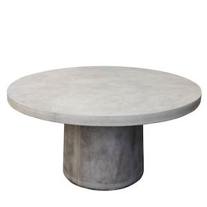 Outdoors Furniture: Round Grey Concrete Outdoor Dining Table - 1.50 Metres