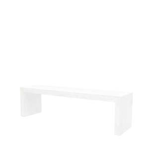 Outdoors Furniture: Sculptural White Concrete Dining Bench - 1.60 Metres