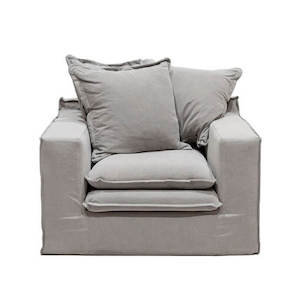 As Seen In Nz House Garden: Keely Cement Slip-Cover Armchair