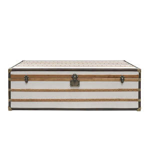 Ocean Travel Trunk Coffee Table - Aged White