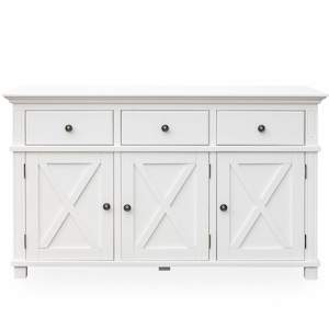 Hamptons White Three Drawer Buffet