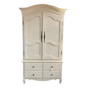 French Provincial Freestanding Armoire - Ivory