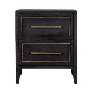 Silver Gold Brass: Black & Brass Distressed Bedside Table