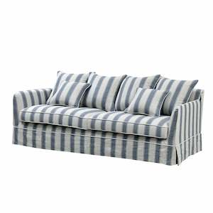 Hamptons Contemporary Three Seater Removable Cover - Blue Sky Stripe