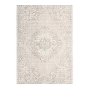 Turkish Style Distressed Rug 2.4m x 3.4m - Faded Off-White & Beige