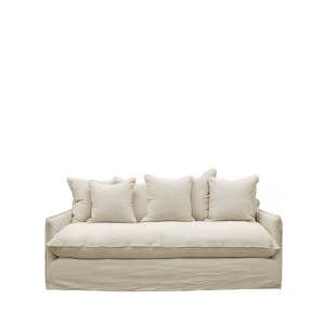 Boho Beach: Relaxed Two Seater Slip-Cover Sofa - Oatmeal