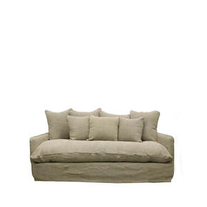 Relaxed Two Seater Slip-Cover Sofa - Earthy Green