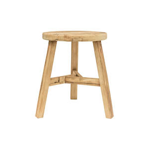 Handmade Tall Round Nesting Peasant Coffee Table - Natural