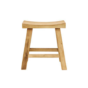 Boho Beach: Handmade Peasant Curved Stool - Rectangular