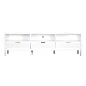 Hamptons: White Rattan Drawer Entertainment Unit - Large