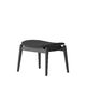Nordic Solid Oak & Leather Footstool - Black