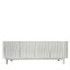 Slatted Front Timber Entertainment Unit - Chalk