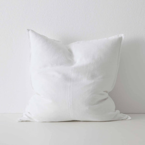 Cushions: Weave Como Cushion - Snow Linen