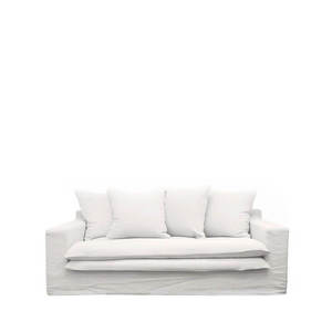 Boho Beach: Keely White Two Seater Slip-Cover Sofa
