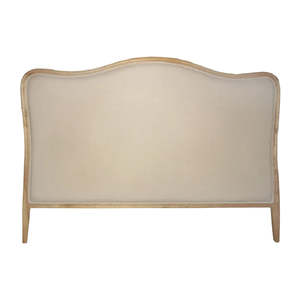 Headboards: Scalloped Oak & Natural Linen Headboard - Queen