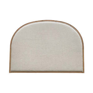Headboards: Arch Oak & Natural Linen Headboard - Queen