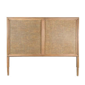 Headboards: Panelled Wood & Rattan Headboard - King