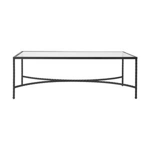 Rectangular Glass & Iron Coffee Table 120cm - Black