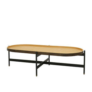 American Ash & Steel Coffee Table 128cm - Natural & Black