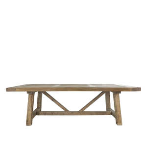 Dining Tables Chairs Benches: Coastal Farmhouse Reclaimed Elm Dining Table 244cm - Natural