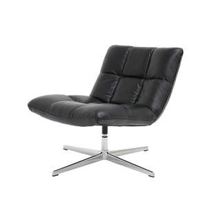 Leather Swivel Accent Chair - Black