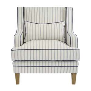 Occasional Chairs: Hamptons Blue Pinstripe Armchair
