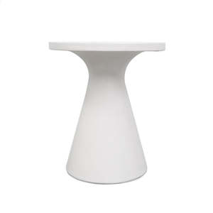 Outdoor Round Concrete Pedestal Dining Table 75cm - Chalk