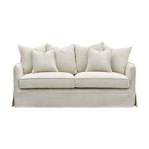 Hamptons Contemporary 2.5 Seater Slip-Cover Sofa - Ivory