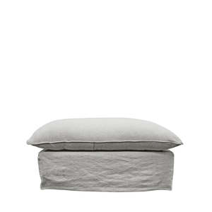 Relaxed Slip-Cover Ottoman - Cement