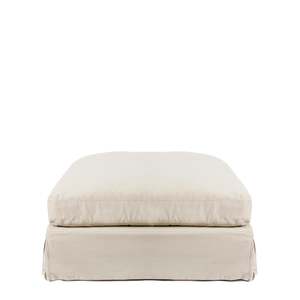 Hamptons: Spacious Slip-Cover Ottoman 100cm - Sand