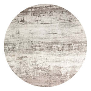 Turkish Style Round Distressed Rug 250cm - Sand & Stone Tones