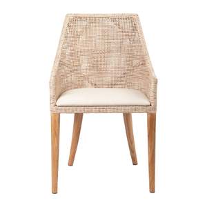 Furniture: Calypso Rattan Dining Chair - Natural Whitewash